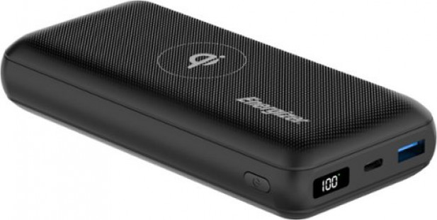 Energizer - Ultimate Lithium 20,000 mAh 20W USB-C PD & 15W Qi Wireless 4-Port Portable Battery Charger Power Bank with LCD Display - Black