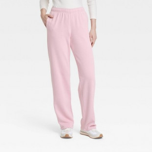 Women's Leisure Studio Mid-Rise Straight Leg Sweatpants - Universal Thread™ Pink M