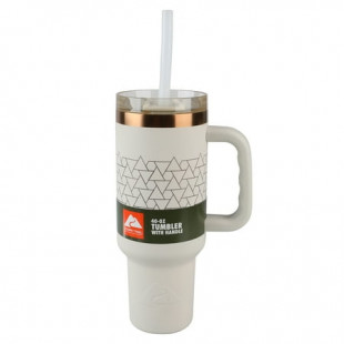 Ozark Trail 40 oz Insulated Stainless Steel Tumbler with Handle, Beige