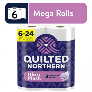 Quilted Northern Ultra Plush 3-Ply Toilet Paper, 6 Mega Rolls
