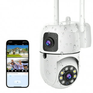 Security Camera Outdoor with Dual Lens, 4K/2MP Outdoor Cameras for Home Security with Auto Tracking, Human Detection, 30m Color Night Vision, Two-Way Audio, IP66