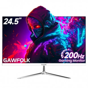 Gawfolk 24.5 inch 200Hz Gaming Monitor FHD 1080P - High Refresh Rate, Versatile for White Computers