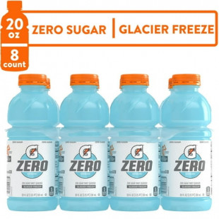 Gatorade G Zero Thirst Quencher, Glacier Freeze, 20 oz Bottles, 8 Count