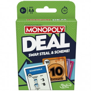 Monopoly Deal Card Game, Quick-Playing Family Card Game for 2-5 Players, Non-Candy Easter Basket Stuffers Gifts, Ages 8+
