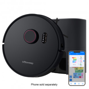bObsweep - Orb-i Self-emptying Robotic Vacuum Cleaner, with 100-Day Bin Capacity, 5000 pa Suction, & LiDAR Mapping, Blackberry - Blackberry