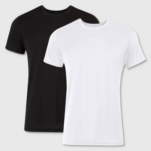 Hanes Originals Premium Men's SuperSoft Short Sleeve Crewneck Undershirt 2pk - White/Black XL