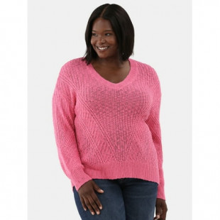 Terra & Sky Women's Plus V Neck Sweater