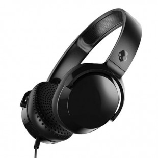 Skullcandy Riff Wired On-Ear Headphones with Mic | Ultra-Durable Headband | Collapsible Design | 3.5mm Aux | Black