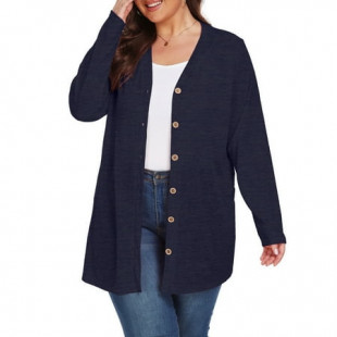 Cueply Women's Plus Size Cardigan Long Sleeve Lightweight Sheer Open Front Knited Cardigan 1X-4X