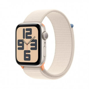 Apple Watch SE (2nd Gen) [GPS 44mm] Smartwatch with Starlight Aluminum Case and Starlight Sport Loop