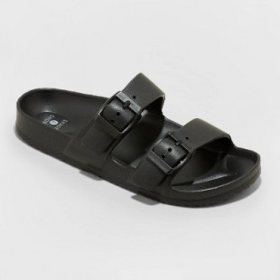 Women's Neida EVA Two Band Footbed Slide Sandals - Shade & Shore™ Black 8