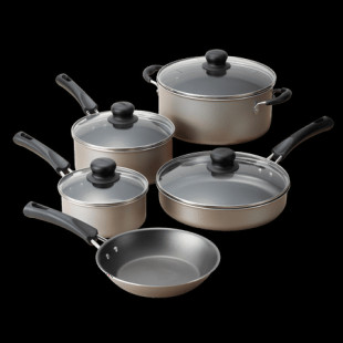 Tramontina 9-Piece Non-Stick Cookware Set, Champagne