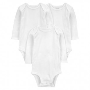 Carter's Child of Mine Baby Unisex Long Sleeve Bodysuits, 3-Pack Sizes Preemie-18 Months