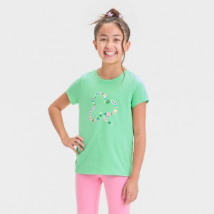 Girls' Short Sleeve 'Heart of Gold' Clover Graphic T-Shirt - Cat & Jack™ Lime Green S