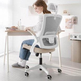 Swivel Office Chair Beige - NEO Chair™: Headrest,Lumbar Support,Adjustable Height