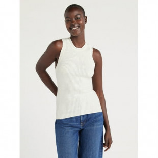 Free Assembly Women’s Scallop Trim Sleeveless Sweater, Lightweight, Sizes XS-XXL