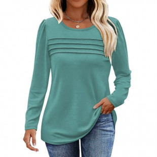 Fantaslook Long Sleeve Shirts for Women Fall Dressy Casual Blouses Fashion Pleated Tunic Tops