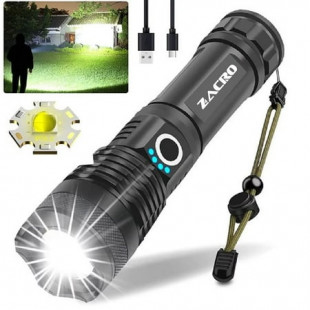 Zacro Rechargeable LED Flashlight, 90000 High Lumens Powerful Super Bright Flashlight for Emergencies, Home, Camping