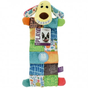 Multipet Smiling Loofa Mat Plush Dog Toy, 12 inches Long, 13 Squeakers