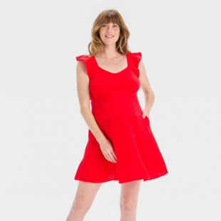 Flutter Sleeve Knit Mini Maternity Dress - Isabel Maternity by Ingrid & Isabel™ Red M