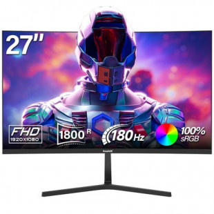 Gawfolk 27" Curved Gaming Monitor 180Hz 1080P Full HD,1800R AMD FreeSync, Frameless Design, Eye Care, Wall Mountable, DP/HDMI (Black)