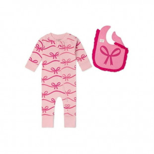 Paris Hilton x Monica + Andy Organic Cotton Baby Ruffle One-Piece and Bib Set, Sizes 0/3 Months-18 Months