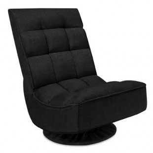 Best Choice Products Folding Floor Gaming Chair for Home, Office w/ 360-Degree Swivel, 4 Positions - Black
