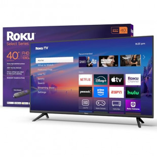 Roku Smart TV 2025 – 40-Inch Select Series, 1080p Full HD TV – RokuTV with Voice Remote – Flat Screen LED Television with Wi-Fi for Streaming Live Local News, Sports, Family Entertainment