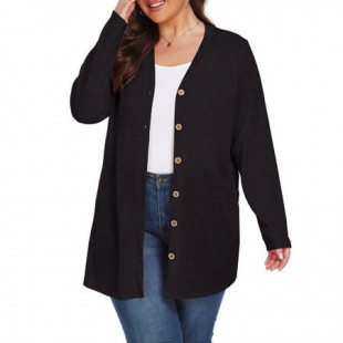 Cueply Women's Plus Size Cardigan Long Sleeve Lightweight Sheer Open Front Knited Cardigan 1X-4X