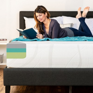 Best Choice Products 12in Queen Size 3-Layer Medium-Plush Charcoal Gel & Green Tea Infused Memory Foam Mattress