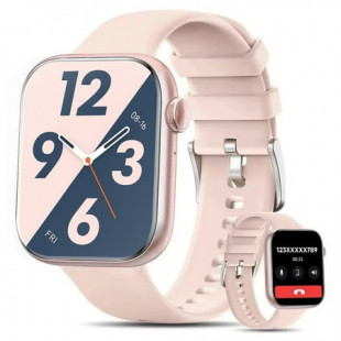 Mingdaln 2025 New 1.85-inch Men Women's Smartwatch with Answer/Make Calls/100 Sports Modes/Message Reminder, IP67 Waterproof Fitness Tracker compatible with Android Iphone Devices（Pink）