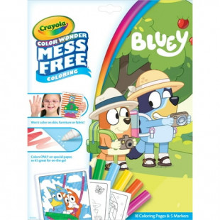 Crayola Bluey Color Wonder Coloring Book Pgs & Markers (18pgs), Mess Free Coloring, Arts and Crafts, Travel Activity, Gift for Toddlers, Ages 3+