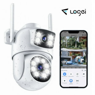 Losei Indoor/Outdoor 4K Smart Security Camera, 2.4G&5G WiFi with Night Vision, Dual-Screen Display, 2-Way Talk, Human Detection, Motion Tracking, Cloud & SD Card Storage,Waterproof