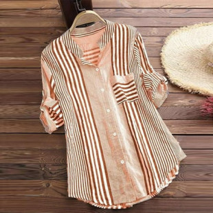 Womens Tops And Blouses Autumn Vintage Long Sleeve Shirt 2019 Women Clothes Striped Korean Ladies Tops Fashion Clothing