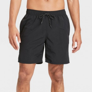 Men's 7" Swim Trunks - Goodfellow & Co™ Black M: Quick Dry, UPF 50+, Mesh Liner, Adjustable Waistband