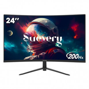 Suevery 24" Curved Gaming Monitor - 200Hz, 1080P FHD, 99s RGB, FreeSync, Frameless, HDMI/DP, Black