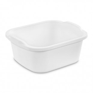 Sterilite 12 Qt. Dishpan, Multi-Purpose Plastic Wash Tub, Kitchen, Sink, White