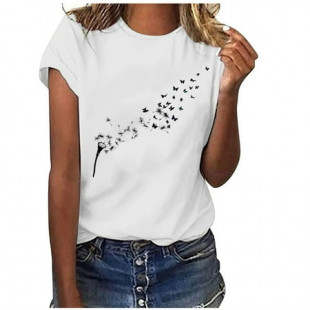 Kiplyki Flash Valentine's Day Shirts for Women Casual Round-Neck Printed Loose Short Sleeve Blouse