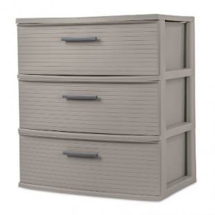 3 Drawer Wide Tower Light Gray - Brightroom™: Plastic Storage Drawers, Portable Universal Storage, No Assembly Required
