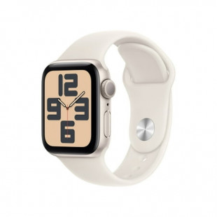 Apple Watch SE (2nd Gen) [GPS 40mm] Smartwatch with Starlight Aluminum Case with Starlight Sport Band - S/M