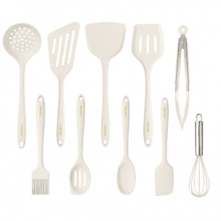 Carote 10Pcs Silicone Kitchen Cooking Utensils Set, Nonstick Cooking Utensil, Dishwasher Safe, White