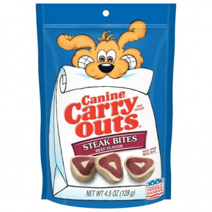 Canine Carry Outs Steak Bites Beef Flavor Dog Treats, 4.5oz Bag