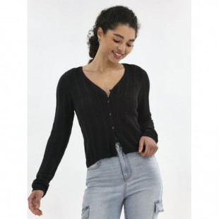 No Boundaries Textured Button Front Cardigan Sweater, Women's
