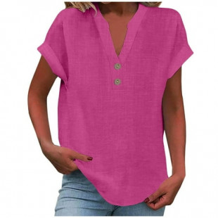 Womens Button Down Shirts Short Sleeve Cotton Gauze Tops Summer Beach Linen Shirt Dresses Blouses Oversized Tee