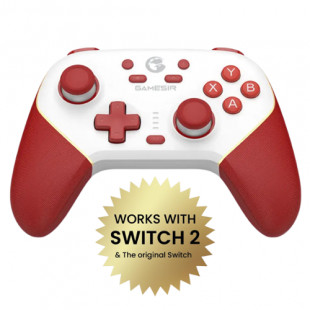GameSir - Super Nova Wireless Gaming Controller Nintendo Switch/Switch 2/PC/iOS/Android, Hall Effect Stick/Trigger, Charging Dock - Red/White