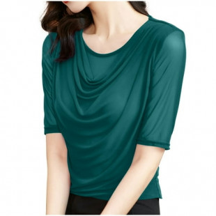 Fatuov Womens Blouses and Tops Dressy Casual Short Sleeve Shirts Spring Summer Loose Fit Tunic Tops Blouse Army Green, Size XXL