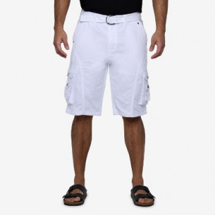 X RAY Men's Belted 12.5" Inseam Knee Length Cargo Shorts ,Camo Shorts(plus size shorts in available) in WHITE Size 38