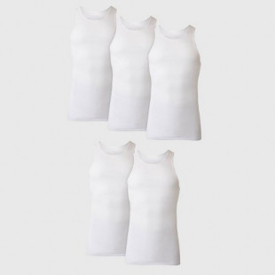 Hanes Men's 5pk Tanks - White XXL: Cotton Sleeveless Undershirts, Moisture Wicking, Tagless Design