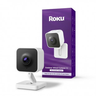 Roku Outdoor Camera SE - Home Security - IP65 Weather Resistant Wired Security Camera with 1080p HD Night Vision