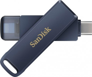 SanDisk - 256GB USB Flash Drive for iPhone Lightning and USB Type-C Metallic Sky - blue